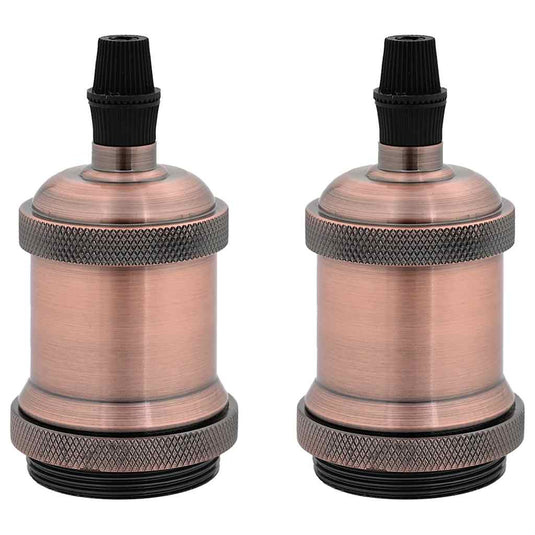 Vidaxl lamphouders 2 st rood brons e27