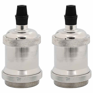 Vidaxl lamphouders 2 st nikkel satijn e27