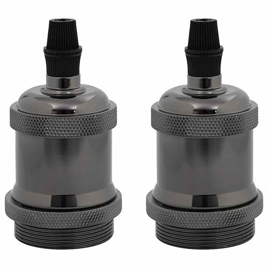 Vidaxl lamphouders 2 st glanzend zwart e27