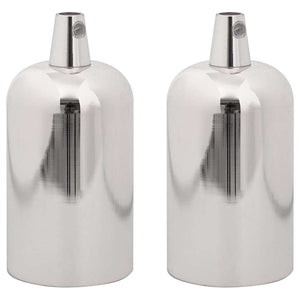 Vidaxl lamphouders 2 st nikkel satijn e27