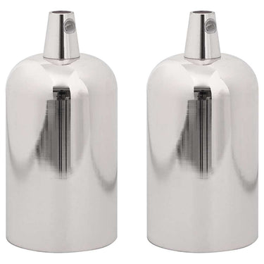 Vidaxl lamphouders 2 st nikkel satijn e27