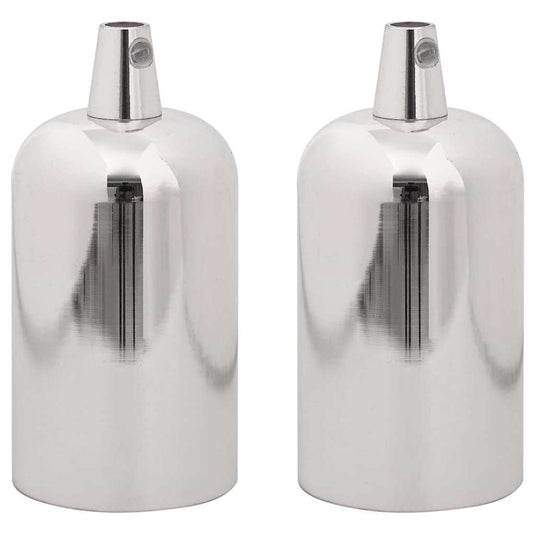 Vidaxl lamphouders 2 st nikkel satijn e27