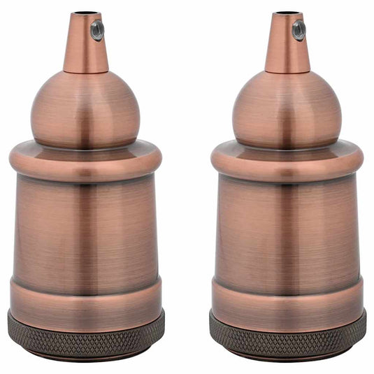 Vidaxl lamphouders 2 st rood brons e27