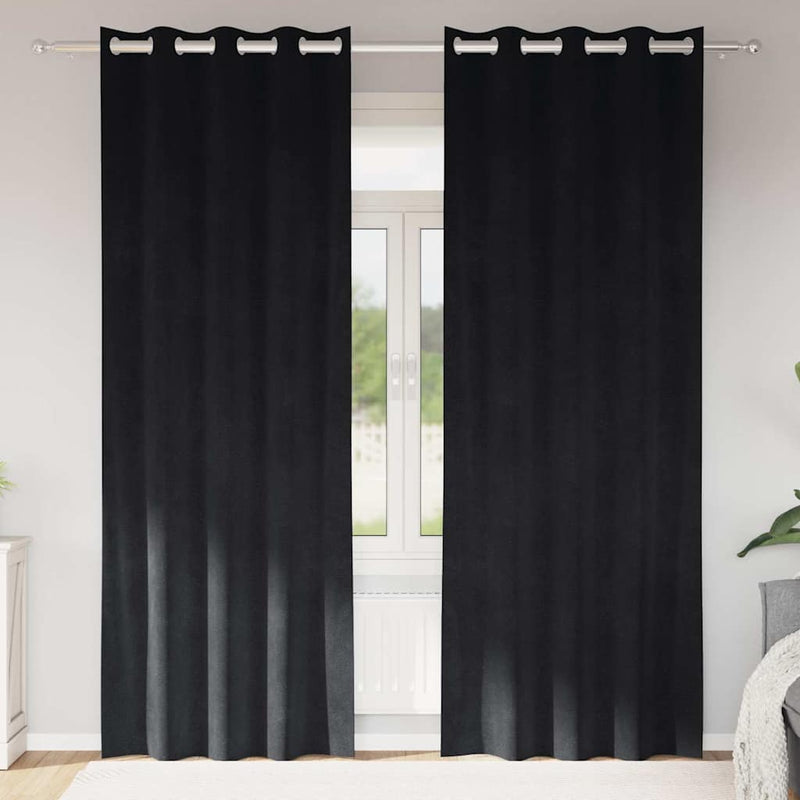 Afbeelding laden in galerijviewer, Vidaxl verduisterende gordijnen 2 pcs zwart 140 x 245 cm fluweel
