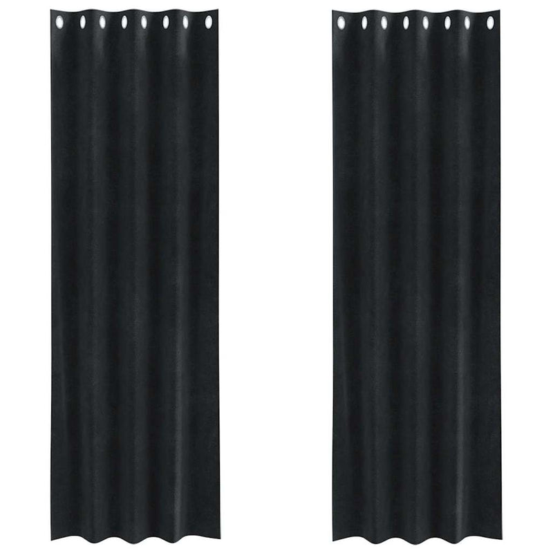 Afbeelding laden in galerijviewer, Vidaxl verduisterende gordijnen 2 pcs zwart 140 x 245 cm fluweel
