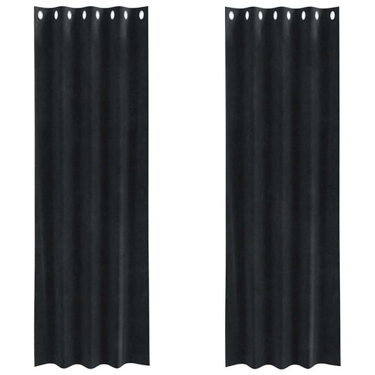 Vidaxl verduisterende gordijnen 2 pcs zwart 140 x 245 cm fluweel