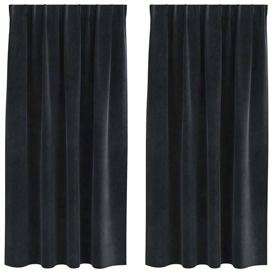 Vidaxl verduisterende gordijnen 2 pcs zwart 140 x 175 cm fluweel