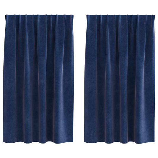 Vidaxl verduisterende gordijnen 2 pcs donkerblauw 140 x 140 cm fluweel