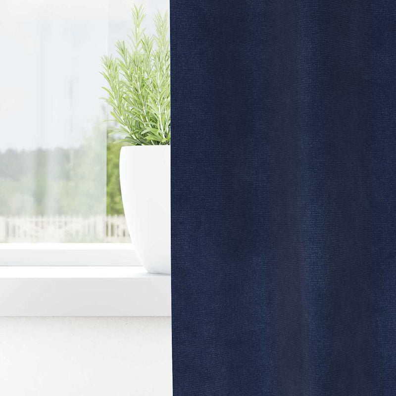 Afbeelding laden in galerijviewer, Vidaxl verduisterende gordijnen 2 pcs donkerblauw 140 x 245 cm fluweel
