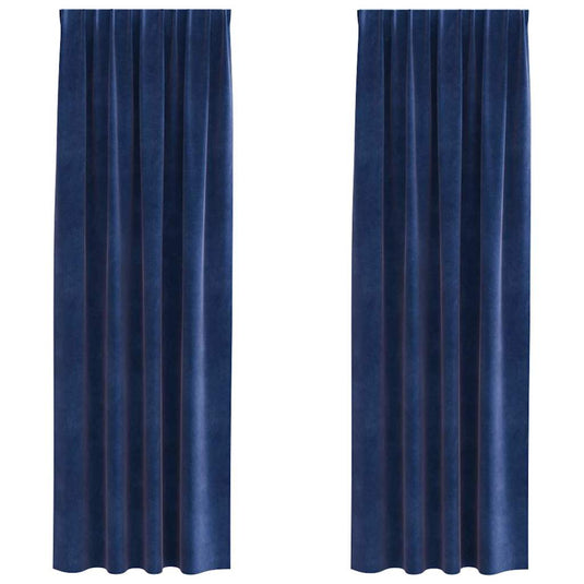 Vidaxl verduisterende gordijnen 2 pcs donkerblauw 140 x 245 cm fluweel