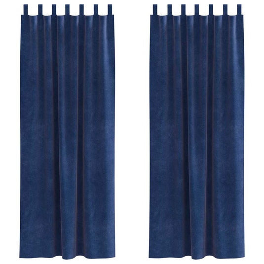 Vidaxl verduisterende gordijnen 2 pcs donkerblauw 140 x 260 cm fluweel
