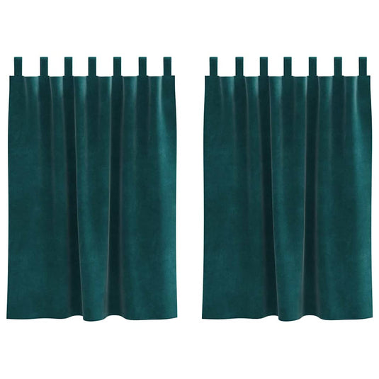 Vidaxl verduisterende gordijnen 2 pcs donkergroen 140 x 140 cm fluweel