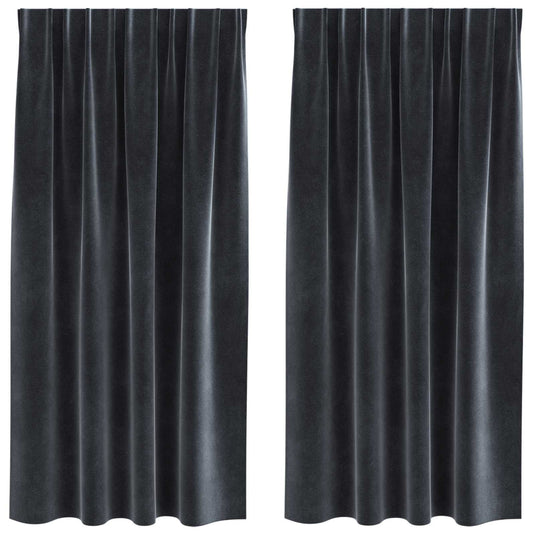 Vidaxl verduisterende gordijnen 2 pcs donkergrijs 140 x 175 cm fluweel