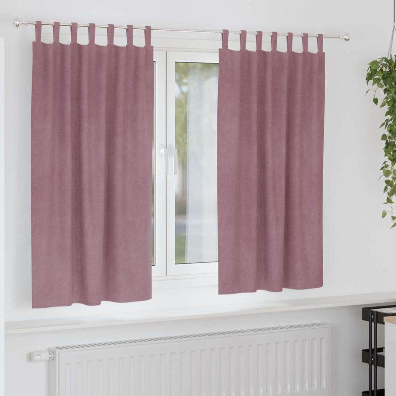 Afbeelding laden in galerijviewer, Vidaxl verduisterende gordijnen 2 pcs donkerroze 140 x 175 cm fluweel
