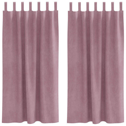 Vidaxl verduisterende gordijnen 2 pcs donkerroze 140 x 175 cm fluweel