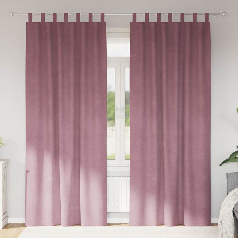 Afbeelding laden in galerijviewer, Vidaxl verduisterende gordijnen 2 pcs donkerroze 140 x 225 cm fluweel
