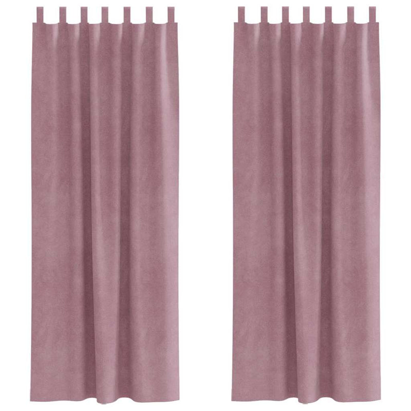 Afbeelding laden in galerijviewer, Vidaxl verduisterende gordijnen 2 pcs donkerroze 140 x 225 cm fluweel
