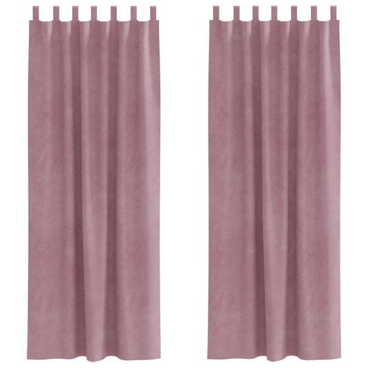 Vidaxl verduisterende gordijnen 2 pcs donkerroze 140 x 225 cm fluweel