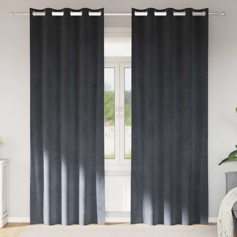 Afbeelding laden in galerijviewer, Vidaxl verduisterende gordijnen 2 pcs lichtgrijs 140 x 260 cm fluweel
