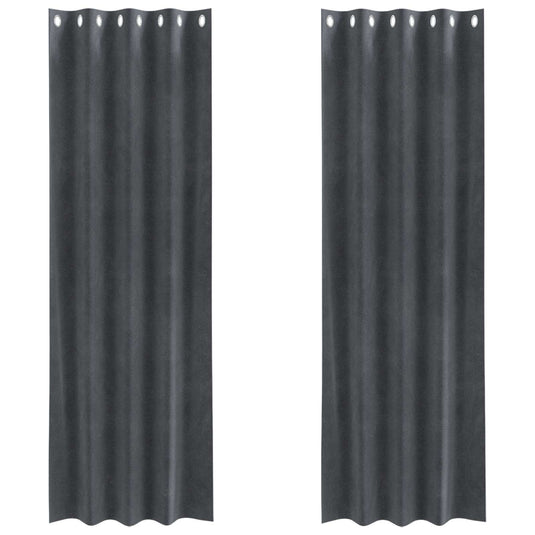 Vidaxl verduisterende gordijnen 2 pcs lichtgrijs 140 x 260 cm fluweel