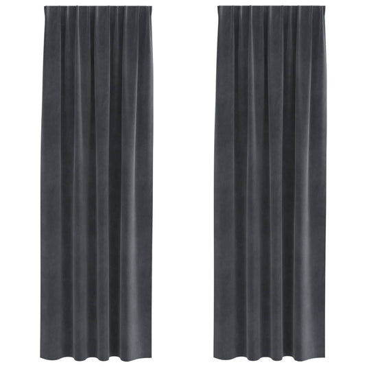 Vidaxl verduisterende gordijnen 2 pcs lichtgrijs 140 x 245 cm fluweel
