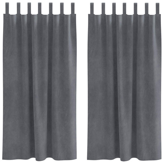Vidaxl verduisterende gordijnen 2 pcs lichtgrijs 140 x 175 cm fluweel