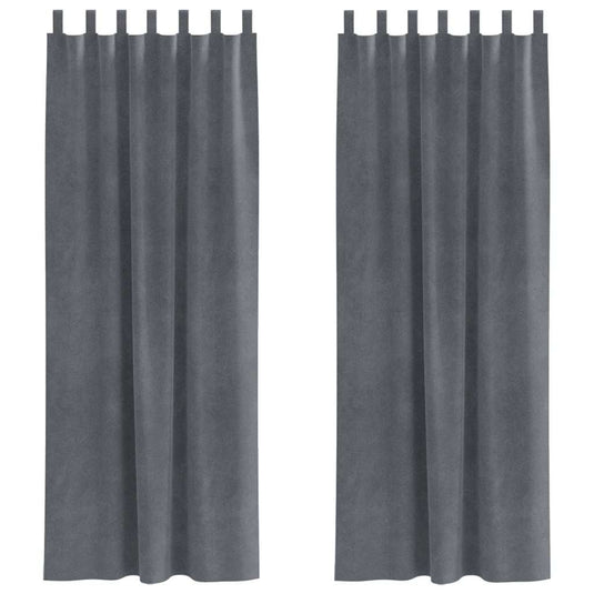 Vidaxl verduisterende gordijnen 2 pcs lichtgrijs 140 x 245 cm fluweel