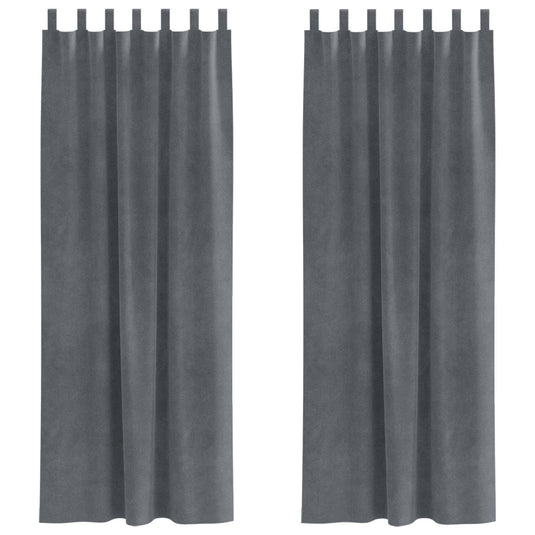 Vidaxl verduisterende gordijnen 2 pcs lichtgrijs 140 x 260 cm fluweel