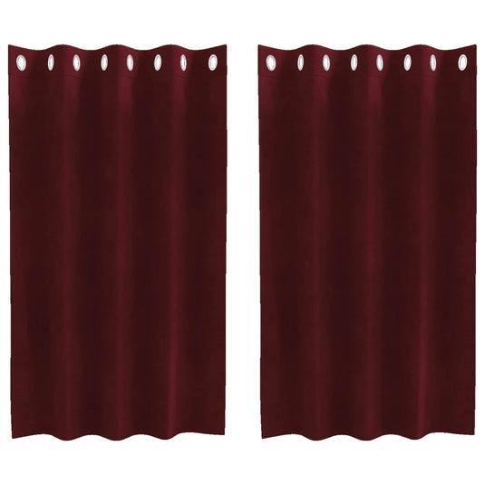 Vidaxl verduisterende gordijnen 2 pcs wijnrood 140 x 140 cm fluweel