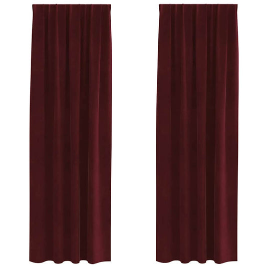 Vidaxl verduisterende gordijnen 2 pcs wijnrood 140 x 245 cm fluweel