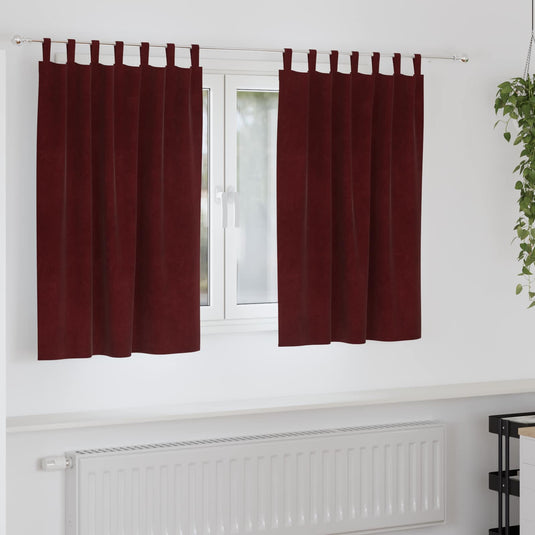 Vidaxl verduisterende gordijnen 2 pcs wijnrood 140 x 140 cm fluweel