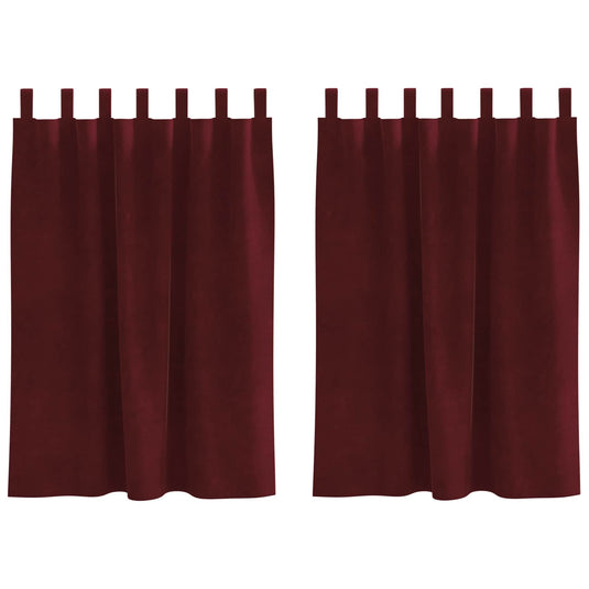 Vidaxl verduisterende gordijnen 2 pcs wijnrood 140 x 140 cm fluweel