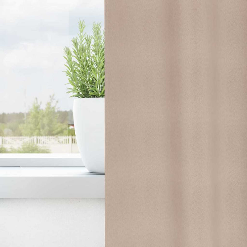 Afbeelding laden in galerijviewer, Vidaxl zwart-out gordijnen met ringen 2 pcs taupe 245 x 140 cm
