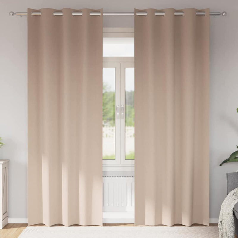 Afbeelding laden in galerijviewer, Vidaxl zwart-out gordijnen met ringen 2 pcs taupe 245 x 140 cm
