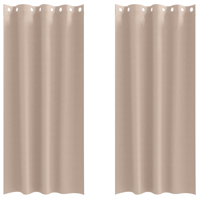 Afbeelding laden in galerijviewer, Vidaxl zwart-out gordijnen met ringen 2 pcs taupe 245 x 140 cm
