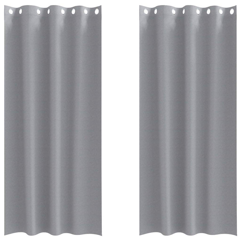 Afbeelding laden in galerijviewer, Vidaxl zwart-out gordijnen met ringen 2 pcs lichtgrijs 225 x 140 cm
