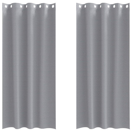 Vidaxl zwart-out gordijnen met ringen 2 pcs lichtgrijs 260 x 140 cm