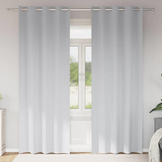 Vidaxl zwart-out gordijnen met ringen 2 pcs bleekgrijs 225 x 140 cm