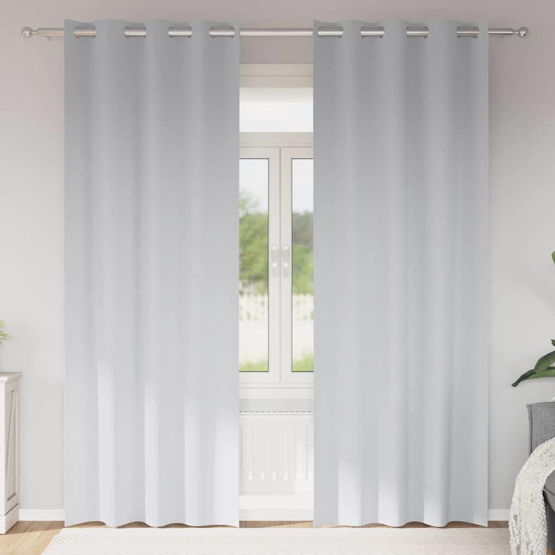 Afbeelding laden in galerijviewer, Vidaxl zwart-out gordijnen met ringen 2 pcs bleekgrijs 245 x 140 cm
