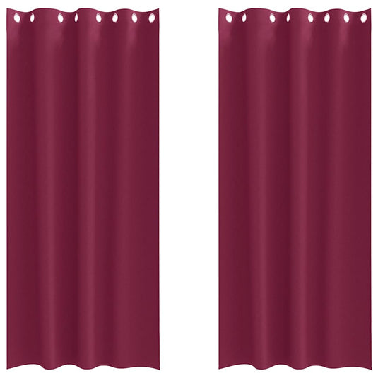 Vidaxl zwart-out gordijnen met ringen 2 pcs wijnrood 260 x 140 cm