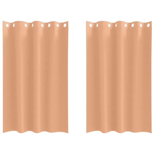 Vidaxl zwart-out gordijnen met ringen 2 pcs licht bruin 175 x 140 cm