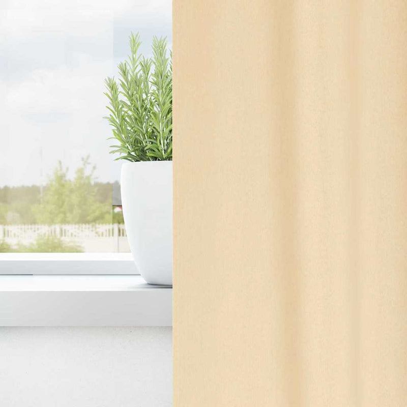 Afbeelding laden in galerijviewer, Vidaxl zwart-out gordijnen met ringen 2 pcs crème 225 x 140 cm
