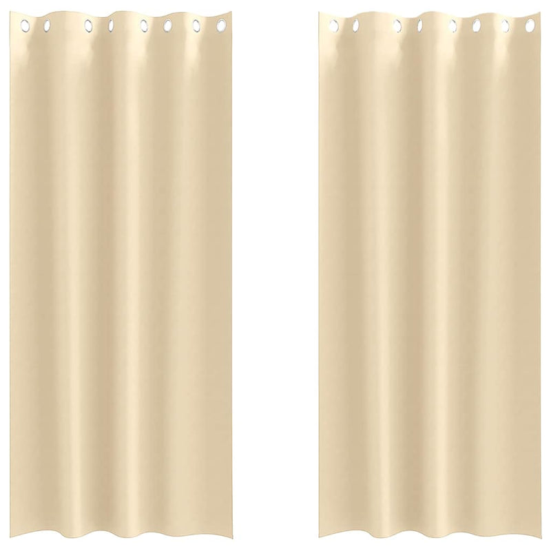 Afbeelding laden in galerijviewer, Vidaxl zwart-out gordijnen met ringen 2 pcs crème 225 x 140 cm
