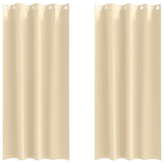 Vidaxl zwart-out gordijnen met ringen 2 pcs crème 225 x 140 cm