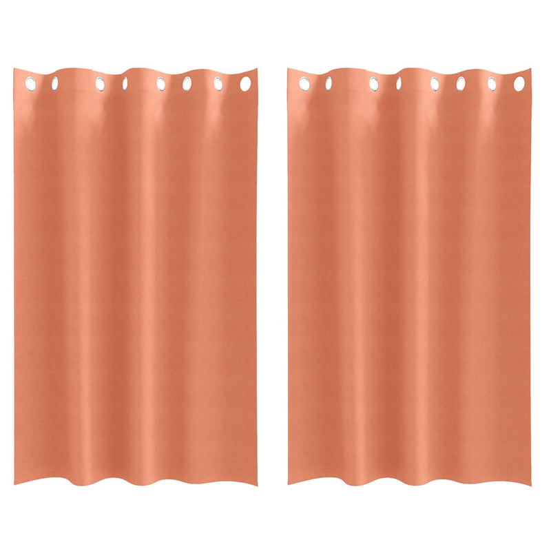 Afbeelding laden in galerijviewer, Vidaxl zwart-out gordijnen met ringen 2 pcs terracotta 175 x 140 cm
