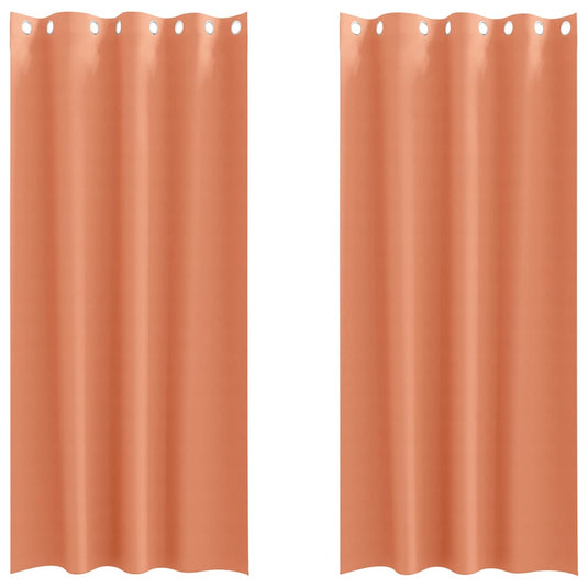 Vidaxl zwart-out gordijnen met ringen 2 pcs terracotta 225 x 140 cm