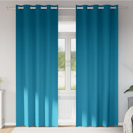 Vidaxl zwart-out gordijnen met ringen 2 pcs turquoise 245 x 140 cm