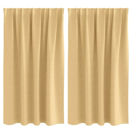 Vidaxl zwart-out gordijnen met ringen 2 pcs beige 140 x 140 cm
