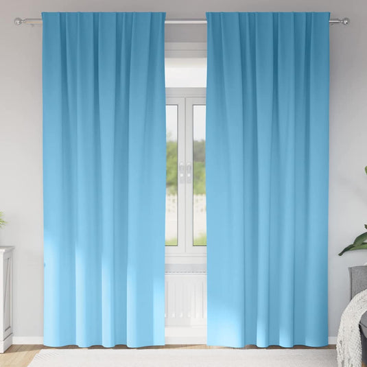 Vidaxl zwart-out gordijnen met ringen 2 pcs lichtblauw 225 x 140 cm