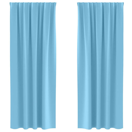 Vidaxl zwart-out gordijnen met ringen 2 pcs lichtblauw 225 x 140 cm